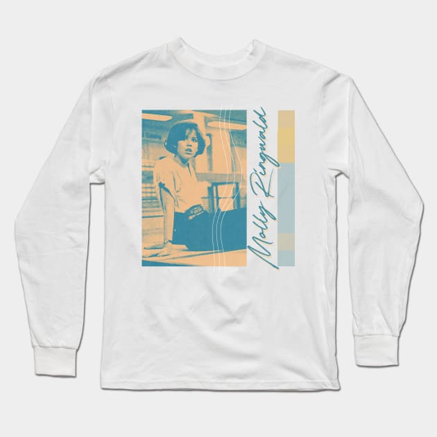 Molly Ringwald //2  80s Style Aesthetic Fan Design Long Sleeve T-Shirt by unknown_pleasures